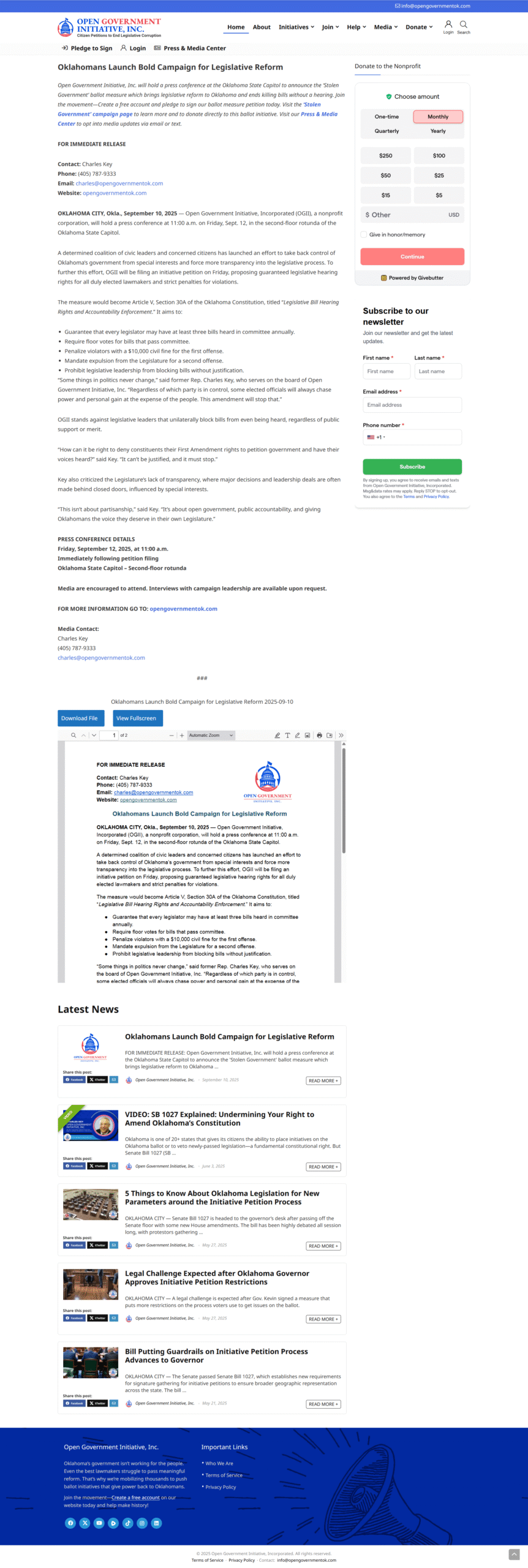 Oklahomans Launch Bold Campaign